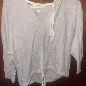 American Eagle Outfitters Light Gray SIZE M Crop Hoodie